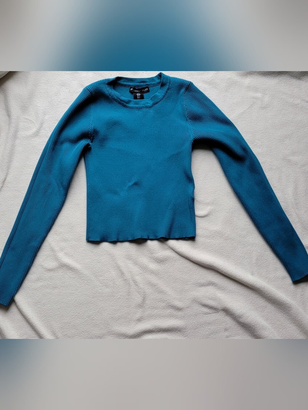 Sincerely Jules Teal Ribbed Crewneck Sweater